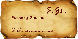Putnoky Zsuzsa névjegykártya
